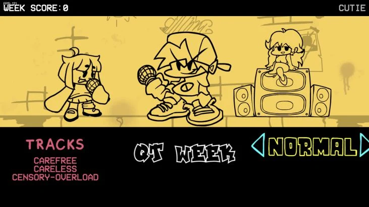 QT Week selected with Carefree, Careless and Censory-Overload on Normal